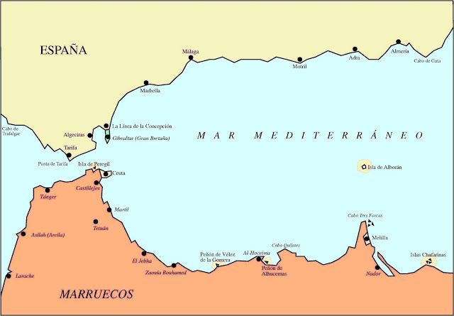 Ceuta Y Melilla Mapa De EspañA